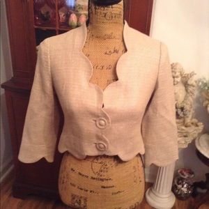 Anthropologie elevenses Bolero Jacket Scalloped